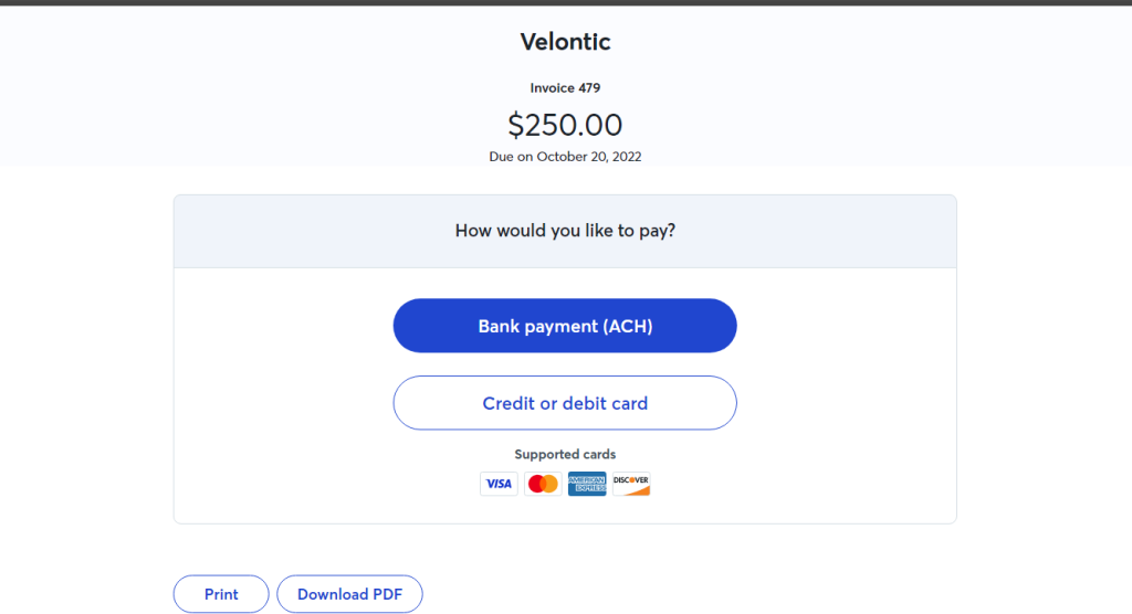 Velontic Invoice Payment